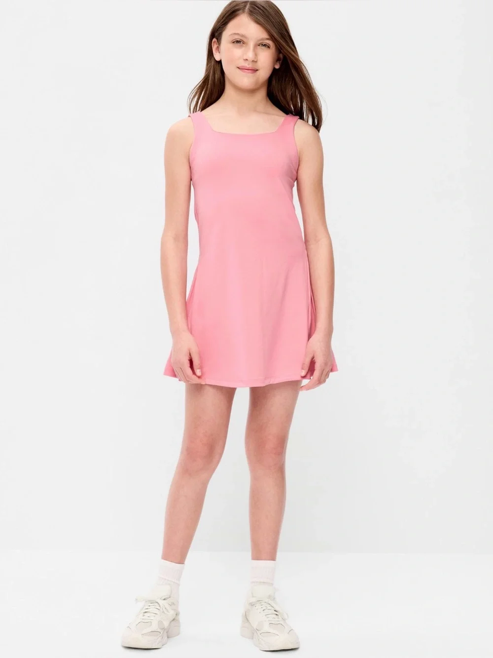 Old Navy Girls Active StudioSmooth Dress Size L 10-12 Pink Built In Shorts NWT
